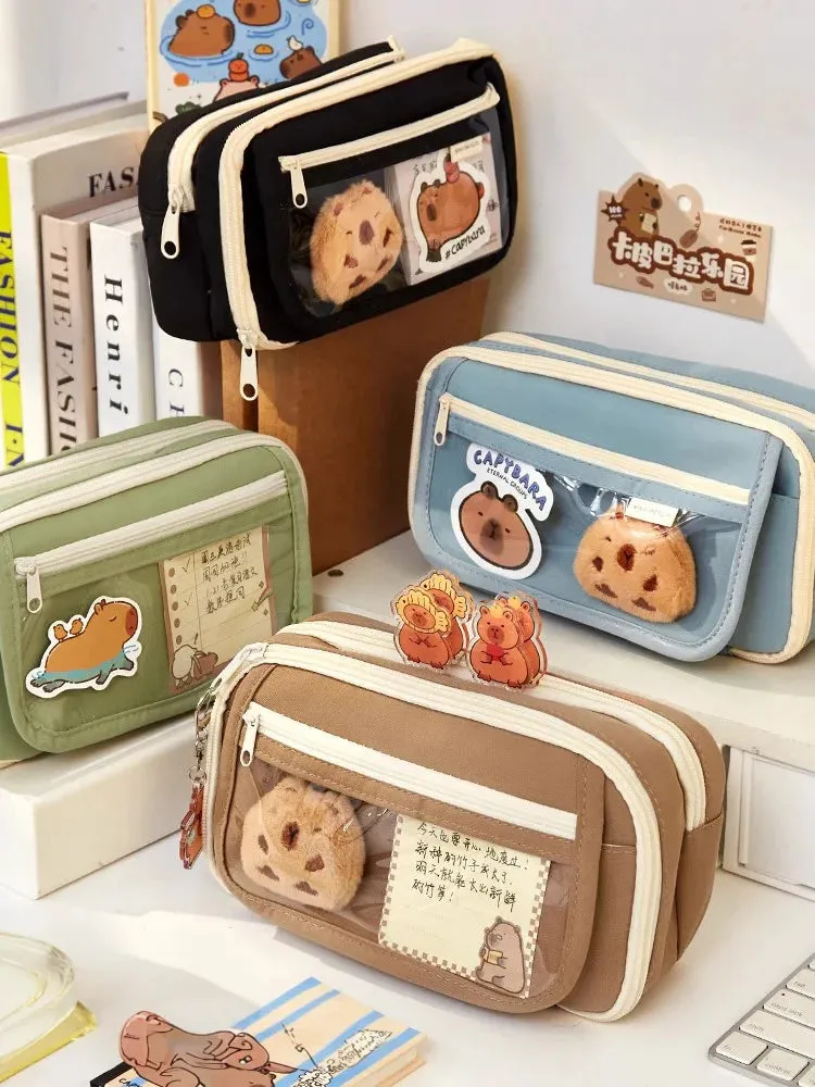 Kawaii Cute Capybara Stationery Pencil Case