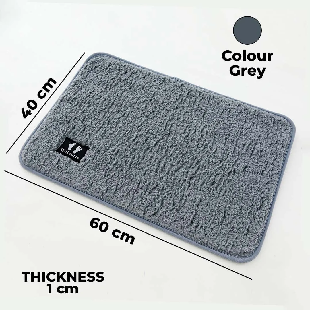 Kuber Industries Floor Mat|Stylish Door Mat|Durable & Easy to Maintain|Multi-Utility Floor Mat for Living Room,Bedroom,Bathroom,Kitchen,Entrances & Other Spaces|SZ-02|40 x 60 cm,Grey