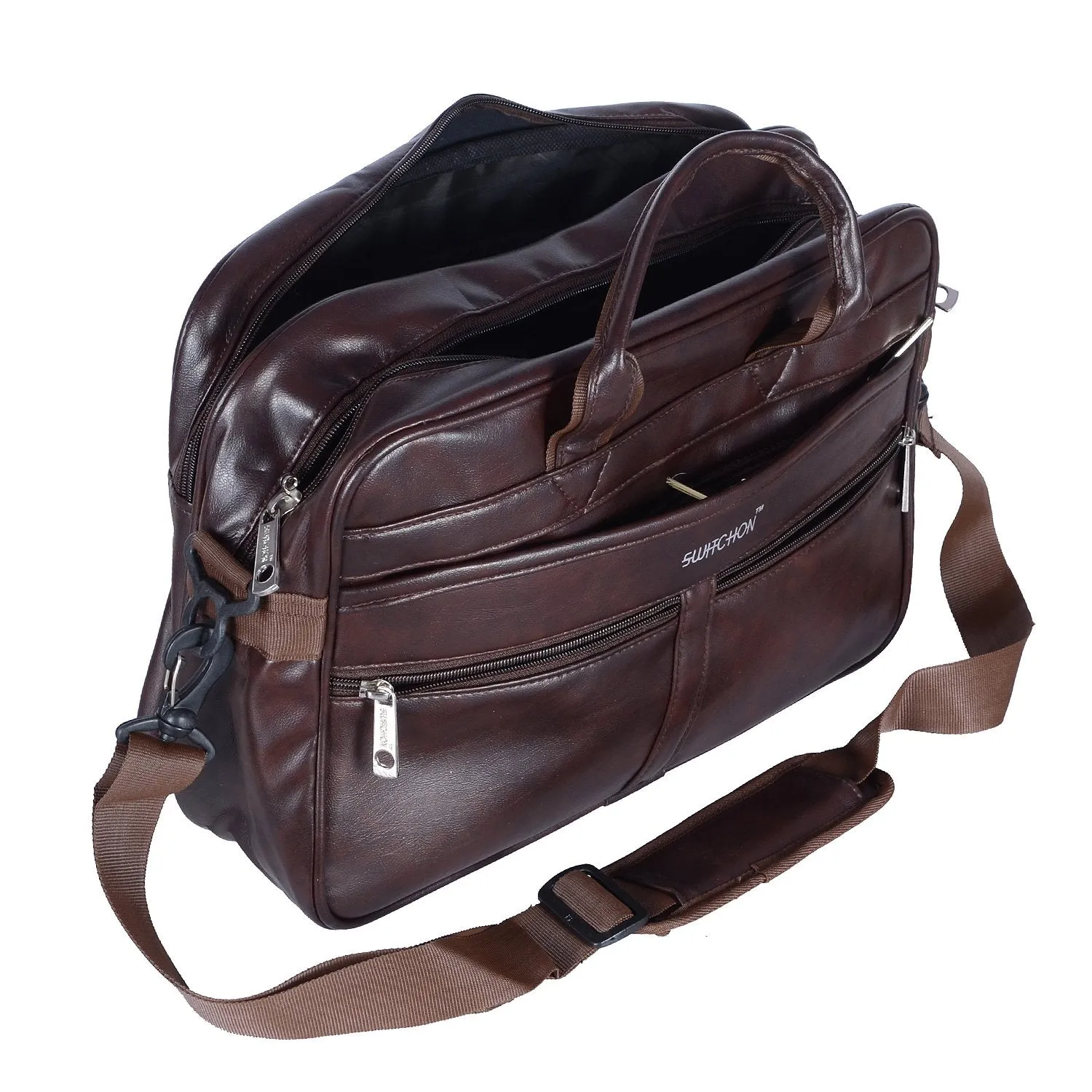 Kuber Industries Laptop Bag For Men & Women|Waterproof Laptop Bag Leather|Brown|