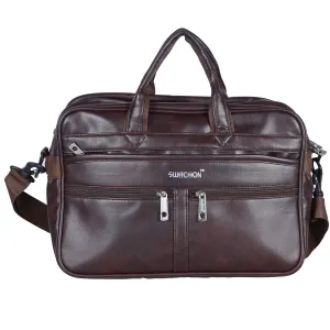 Kuber Industries Laptop Bag For Men & Women|Waterproof Laptop Bag Leather|Brown|