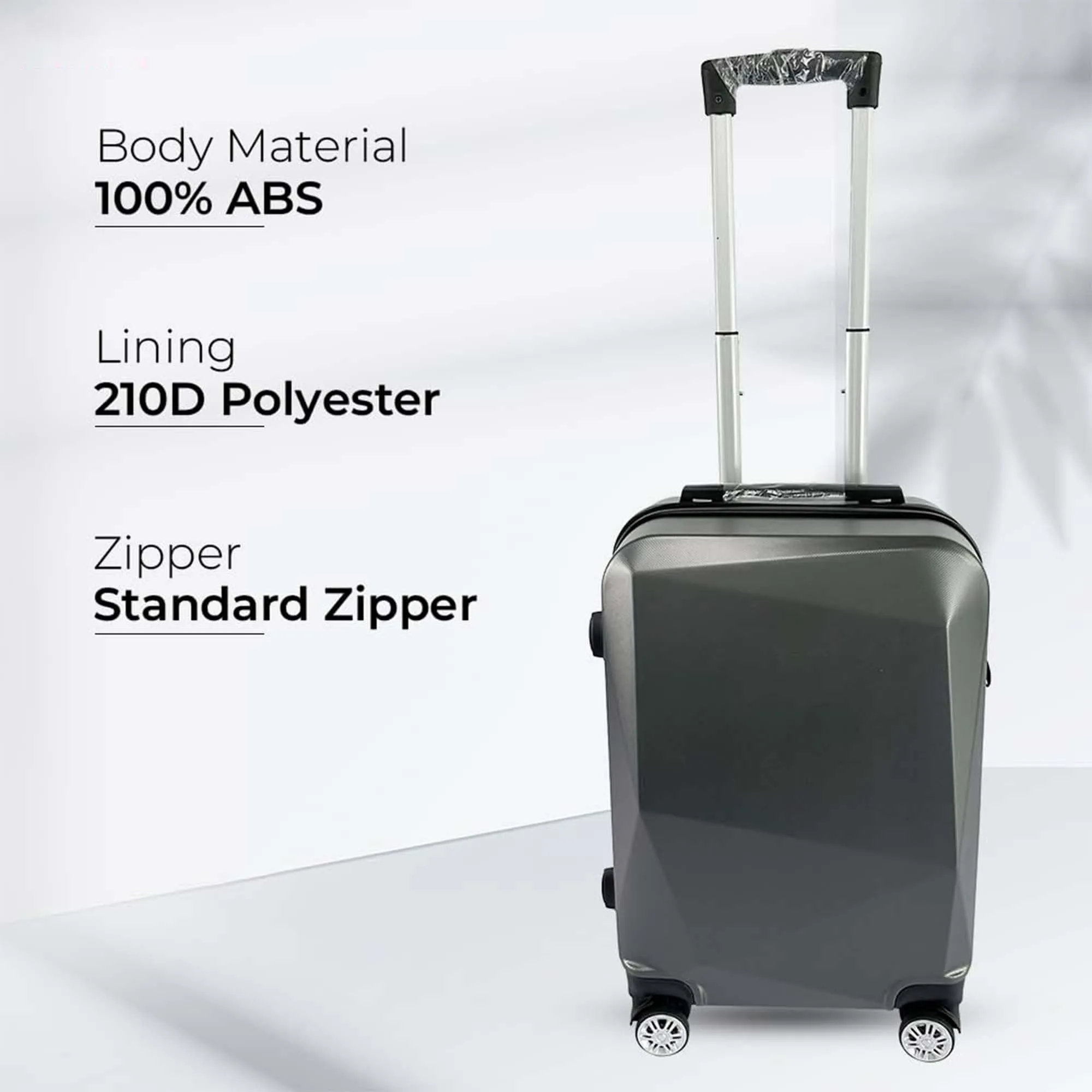 Kuber Industries Set of 3 Lightweight 20inch, 24inch, 28inch Cabin Trolley Bags with 360 Degree Wheels | Expandable Carry-On Cabin Luggage Suitcase | Bags for Travel | 60053PCGRY-Grey