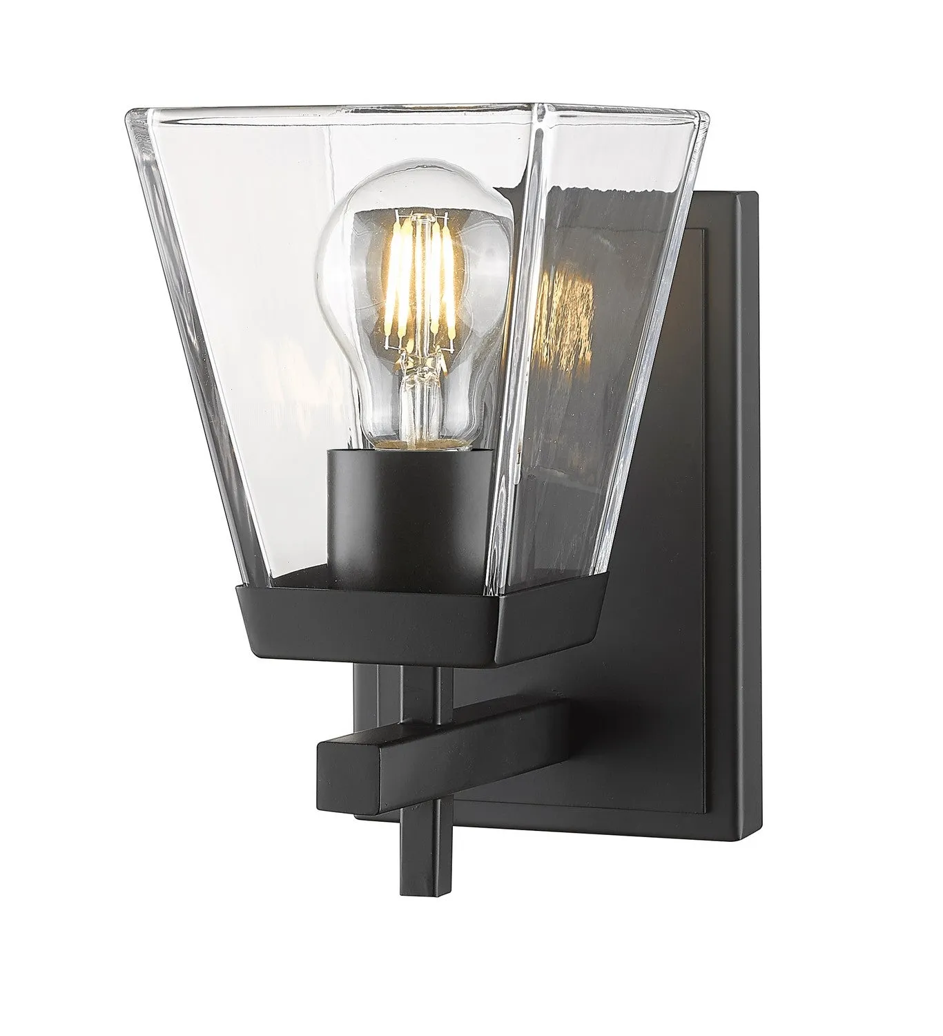 Lauren One Light Wall Sconce in Matte Black