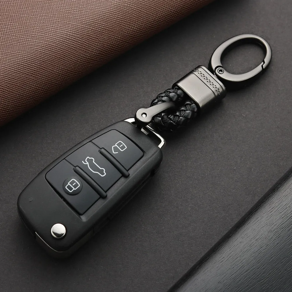 Leather Rope KeyChain For Car