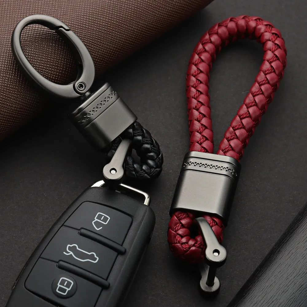 Leather Rope KeyChain For Car