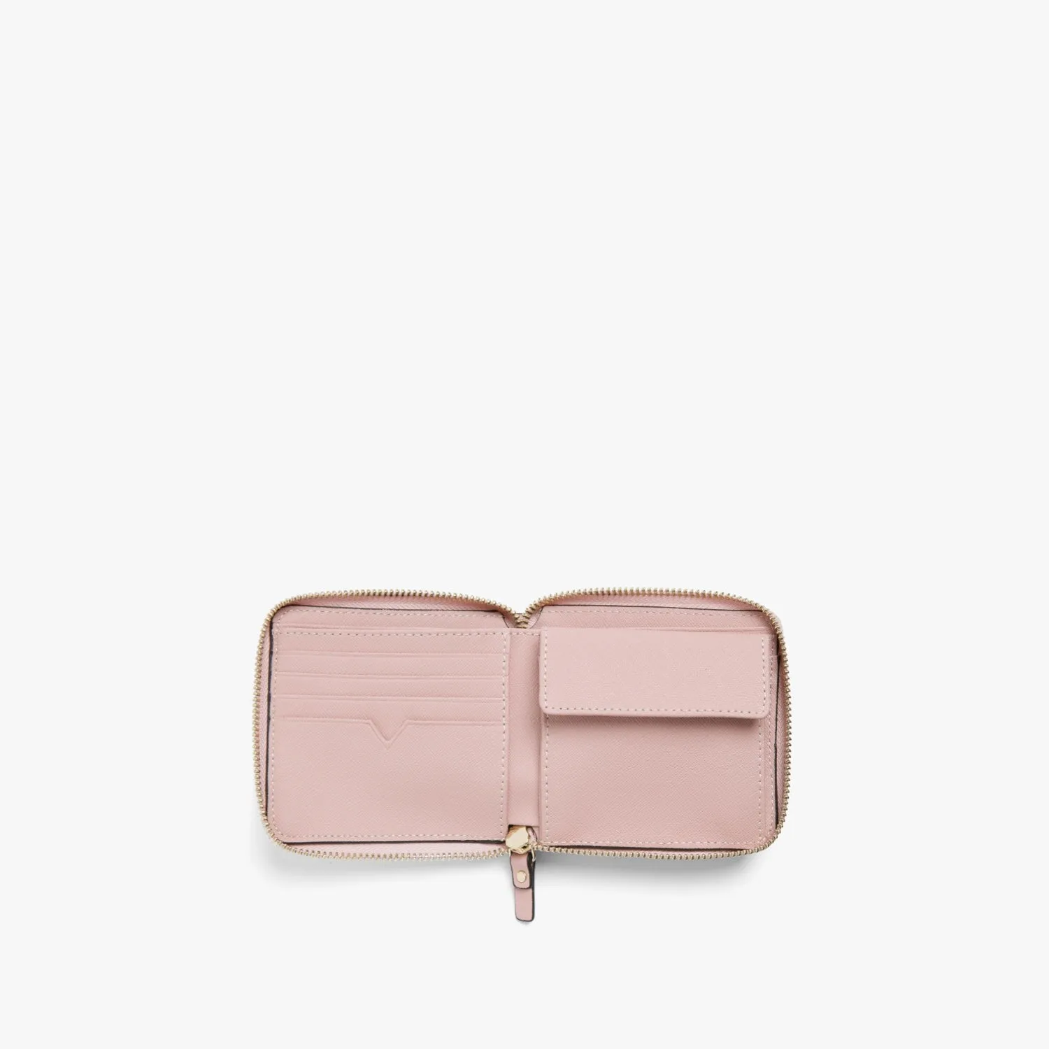 Mallorca Small Wallet - Saffiano Leather - Rose Quartz / Gold / Camel