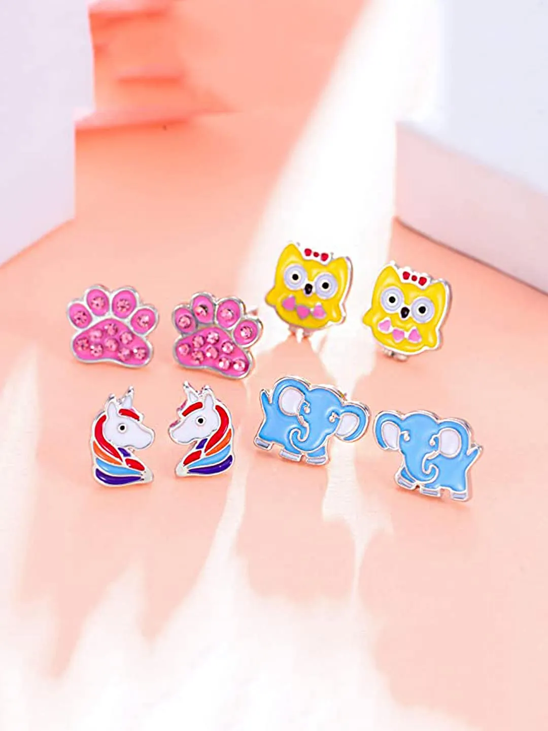 Melbees by Yellow Chimes Stud Earrings for Girls Combo of 30 Pairs Studs Earrings Cute Characters Multicolor Stud Earrings Set for Kids and Girls.