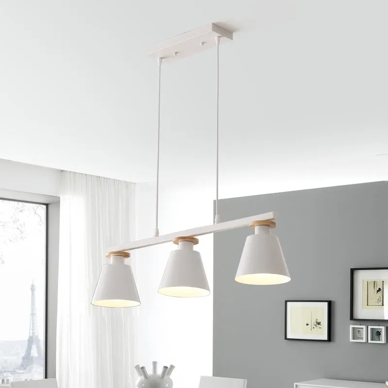 Metal 3-Light Island Pendant for Dining Room: Trifle Cup Design with Macaron Colors