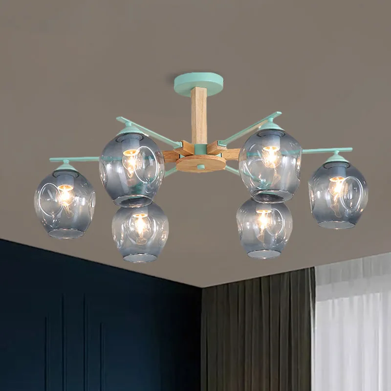 Modern Modo Pendant Chandelier - Smoke Gray Glass, 3/6 Light Fixture for Living Room