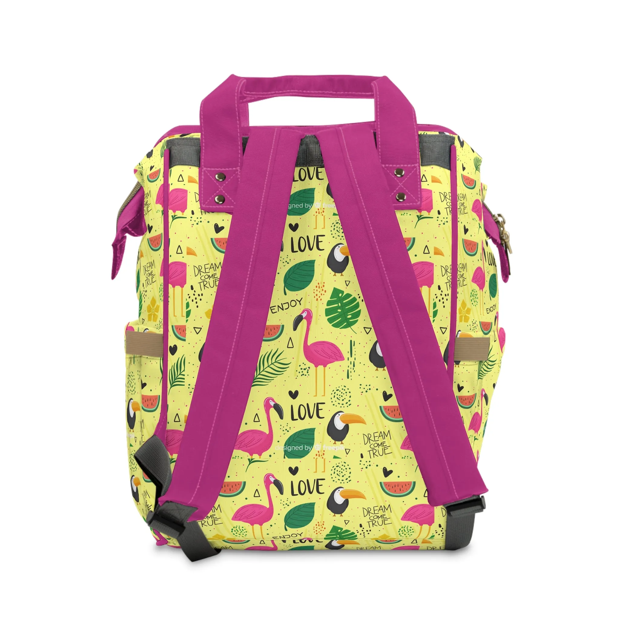 Multifunctional  Backpack with Cute Flamenco Pattern