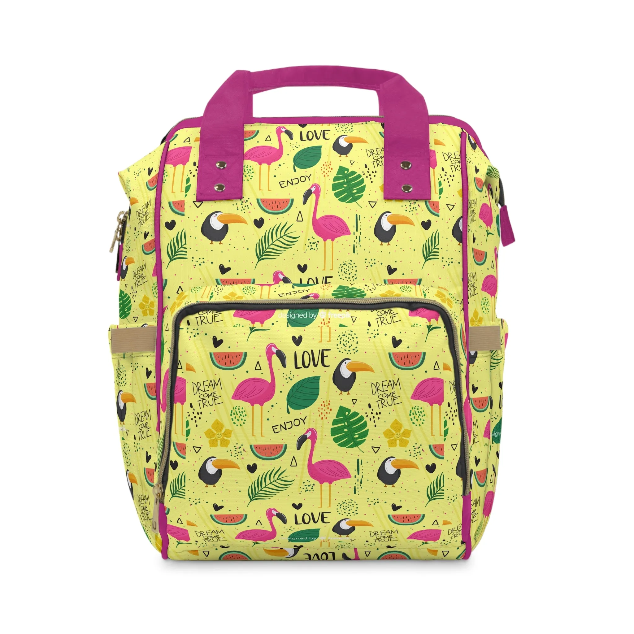 Multifunctional  Backpack with Cute Flamenco Pattern