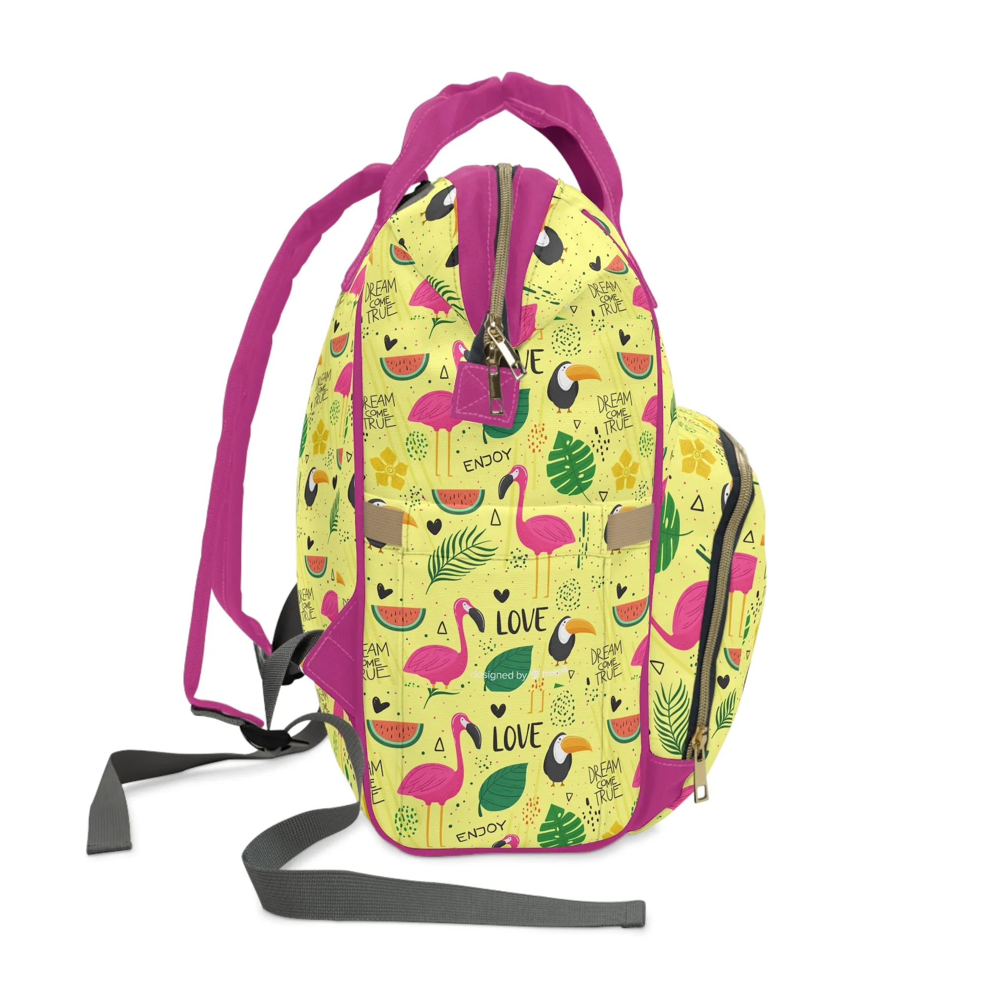 Multifunctional  Backpack with Cute Flamenco Pattern