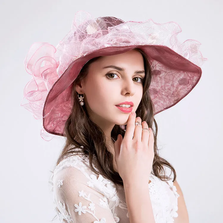 New Lace UV Protection European Beauty Fashion Hat Bow Bird's Nest Sun Hat