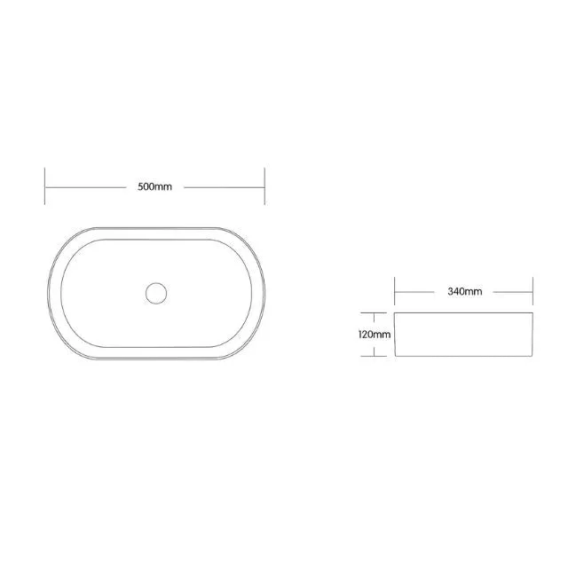 Otti Quay 500mm Oval Above Counter Basin - Matte Black