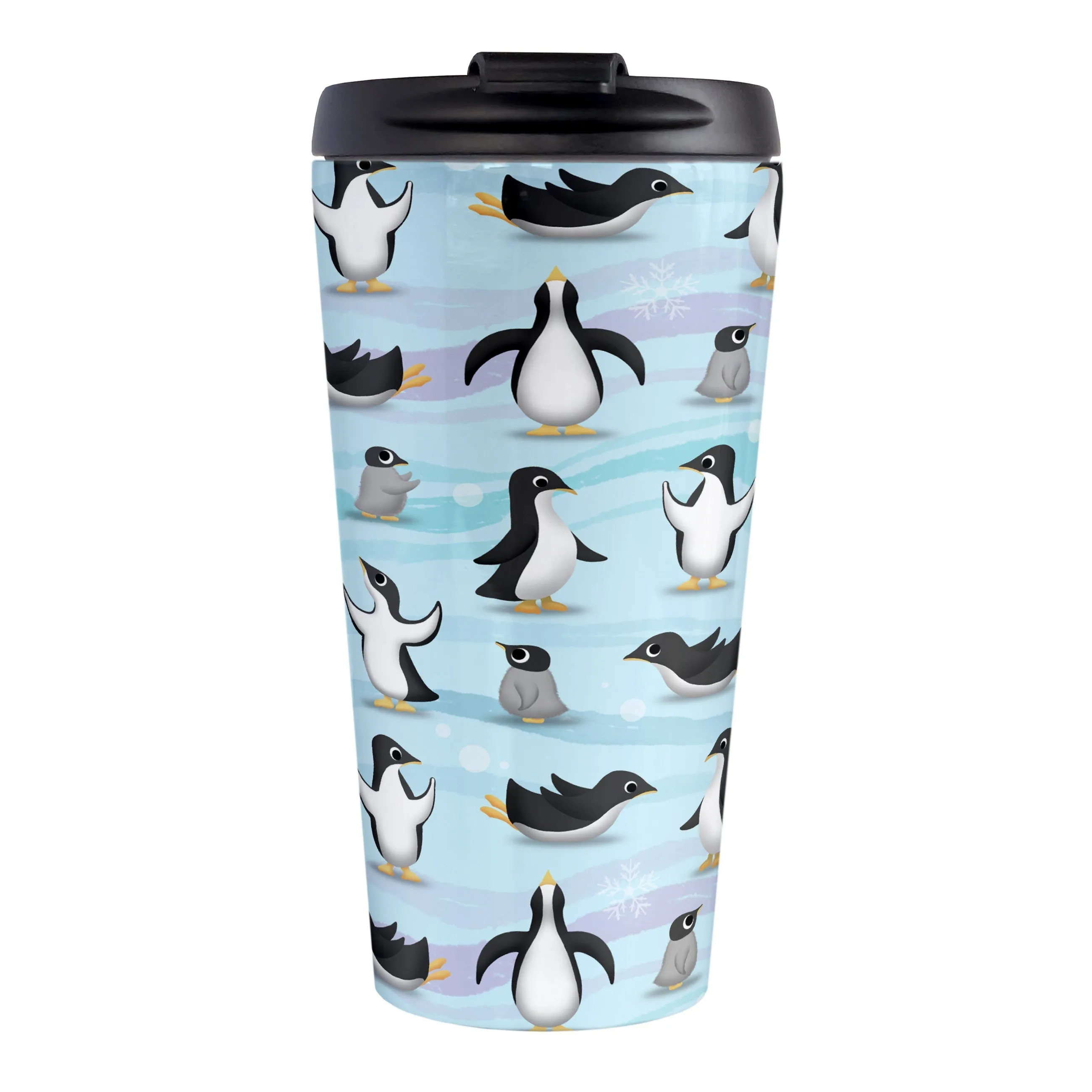 Penguin Parade Pattern Travel Mug