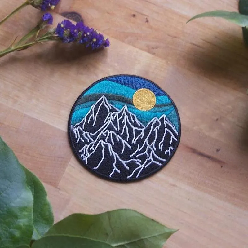 Retro Mountain Iron On Patch