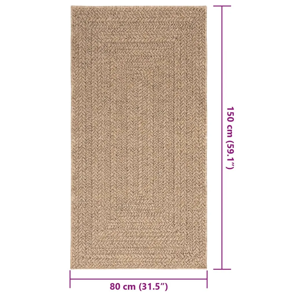 Rug ZIZUR 80x150 cm Jute Look Indoor and Outdoor