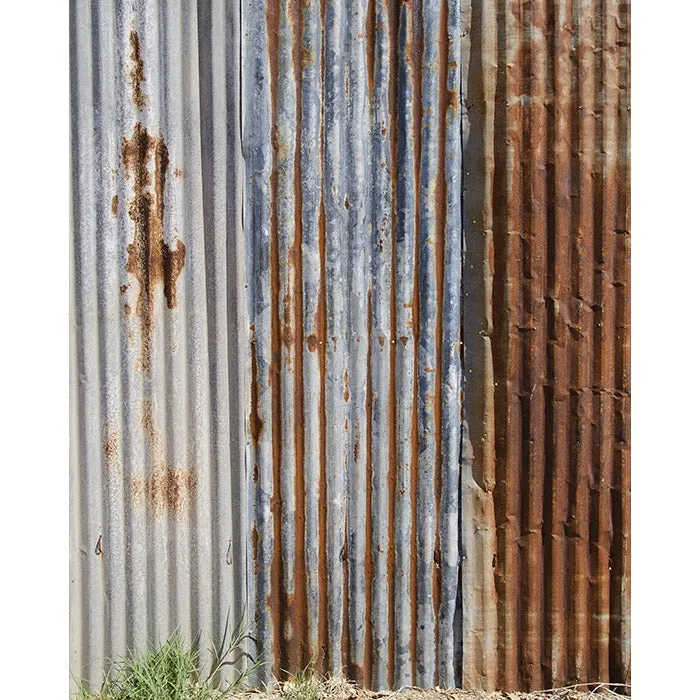 Rusted Steel Siding Printed Backdrop