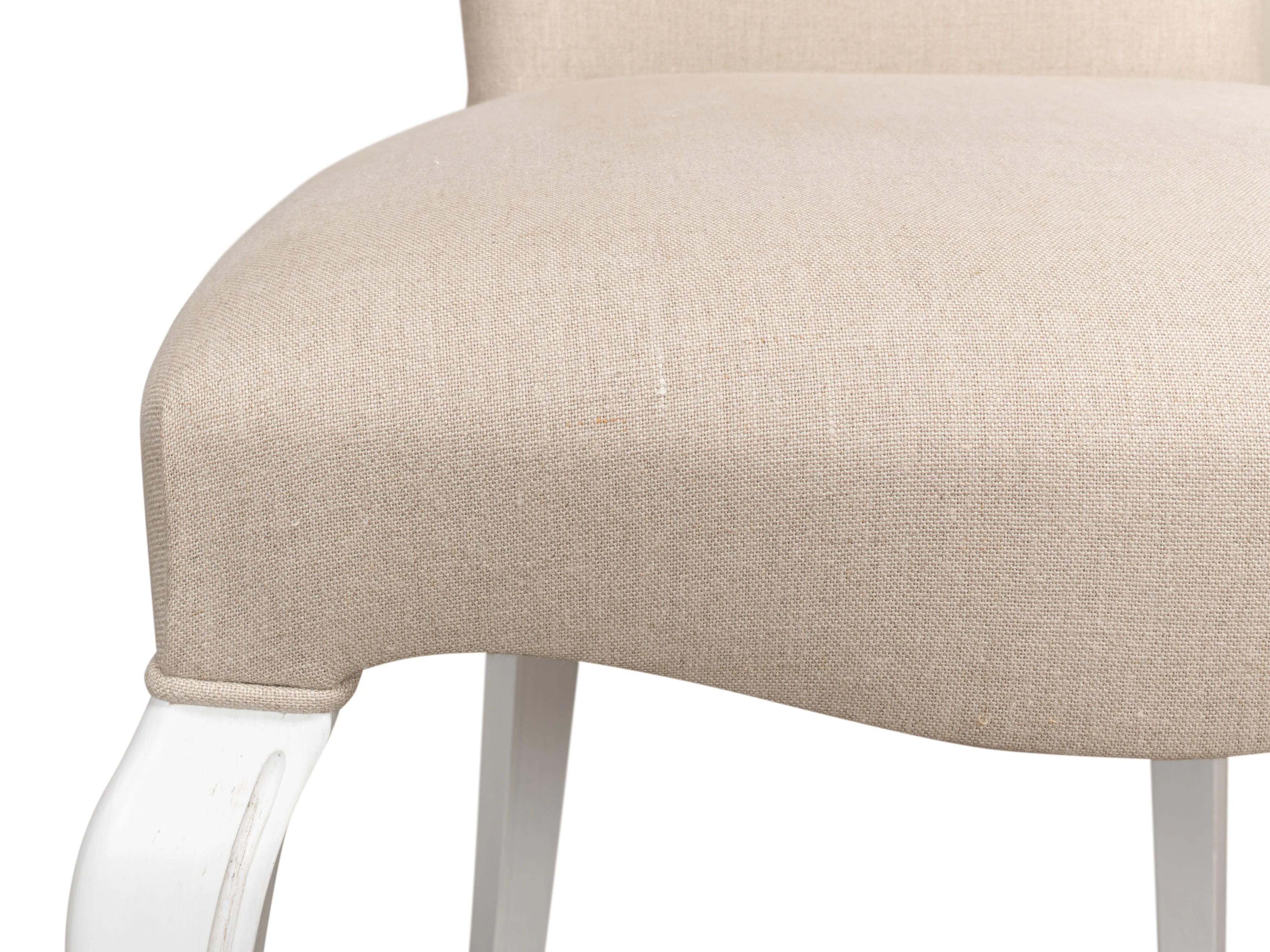 Sarreid - Sidechair  Cortina White W/ Linen Flax - White - Traditional