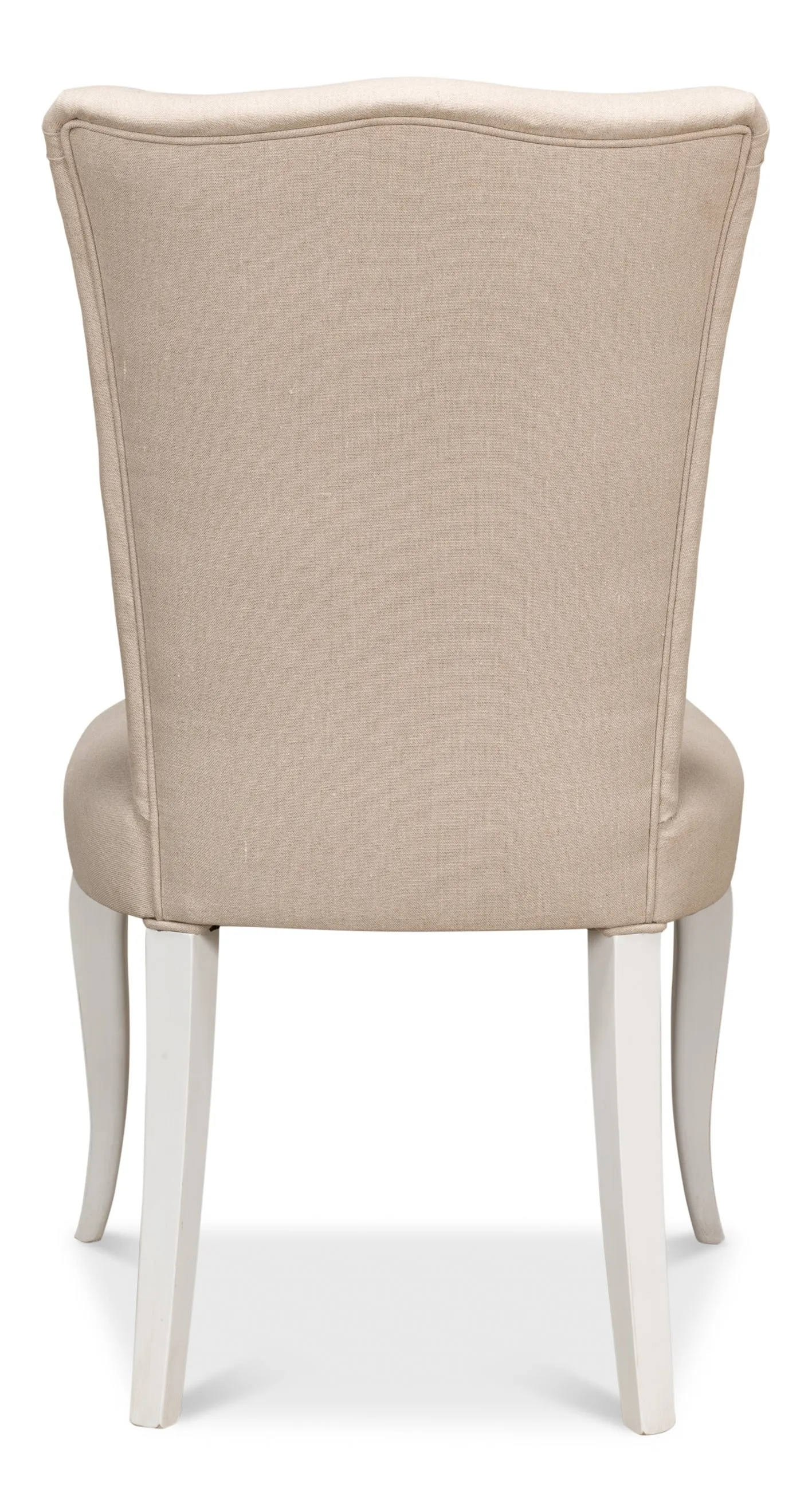 Sarreid - Sidechair  Cortina White W/ Linen Flax - White - Traditional