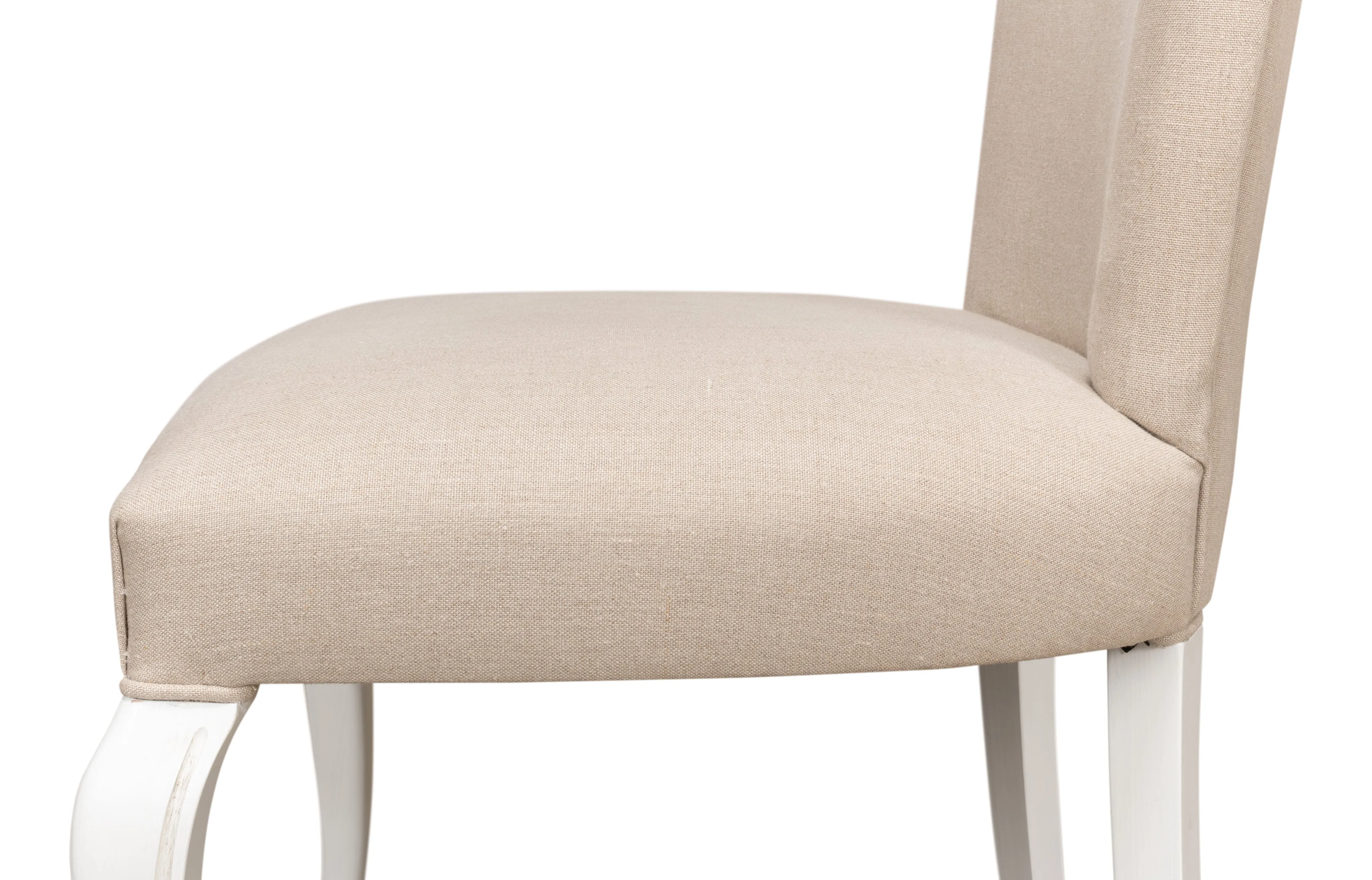 Sarreid - Sidechair  Cortina White W/ Linen Flax - White - Traditional