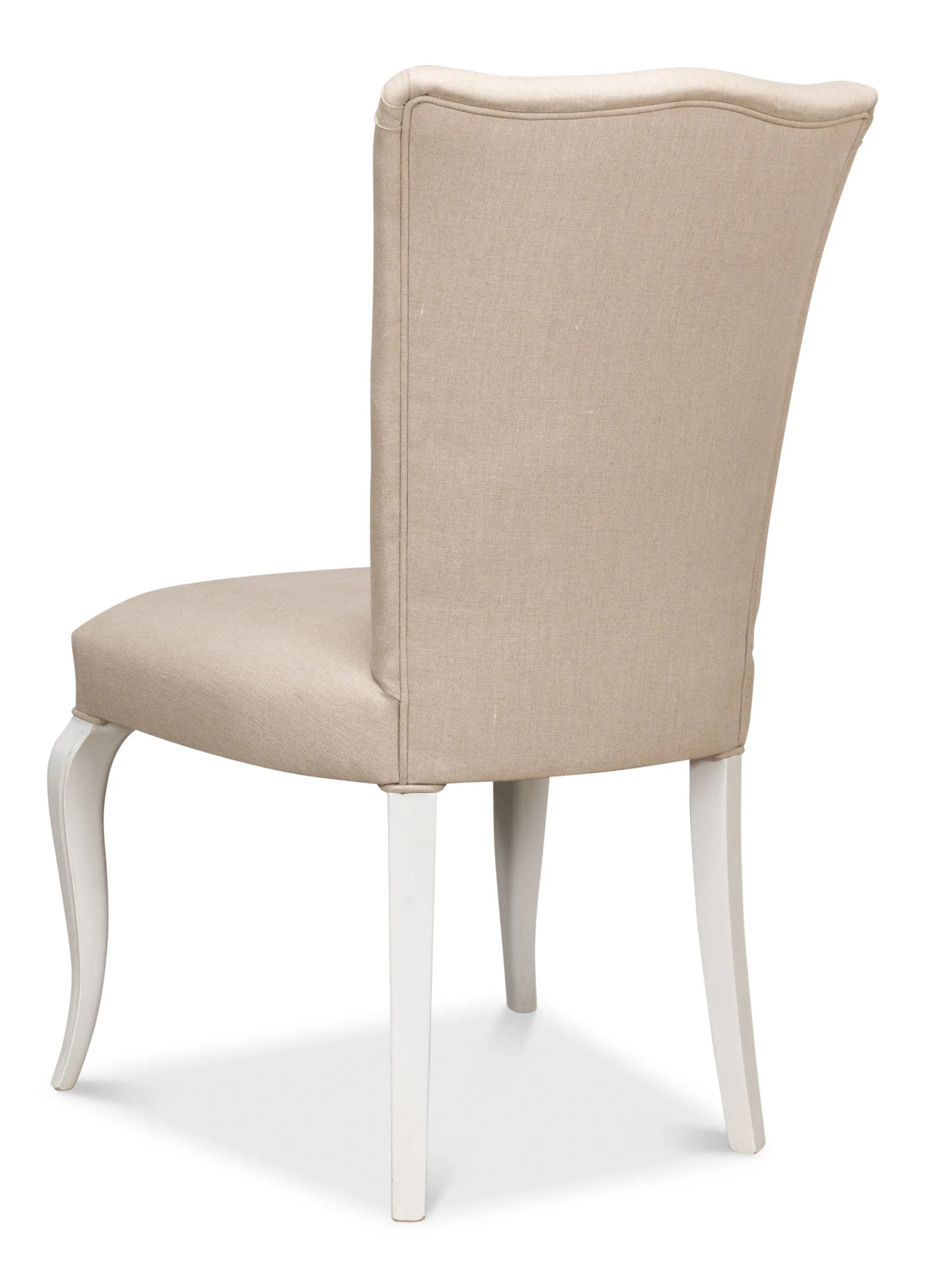 Sarreid - Sidechair  Cortina White W/ Linen Flax - White - Traditional