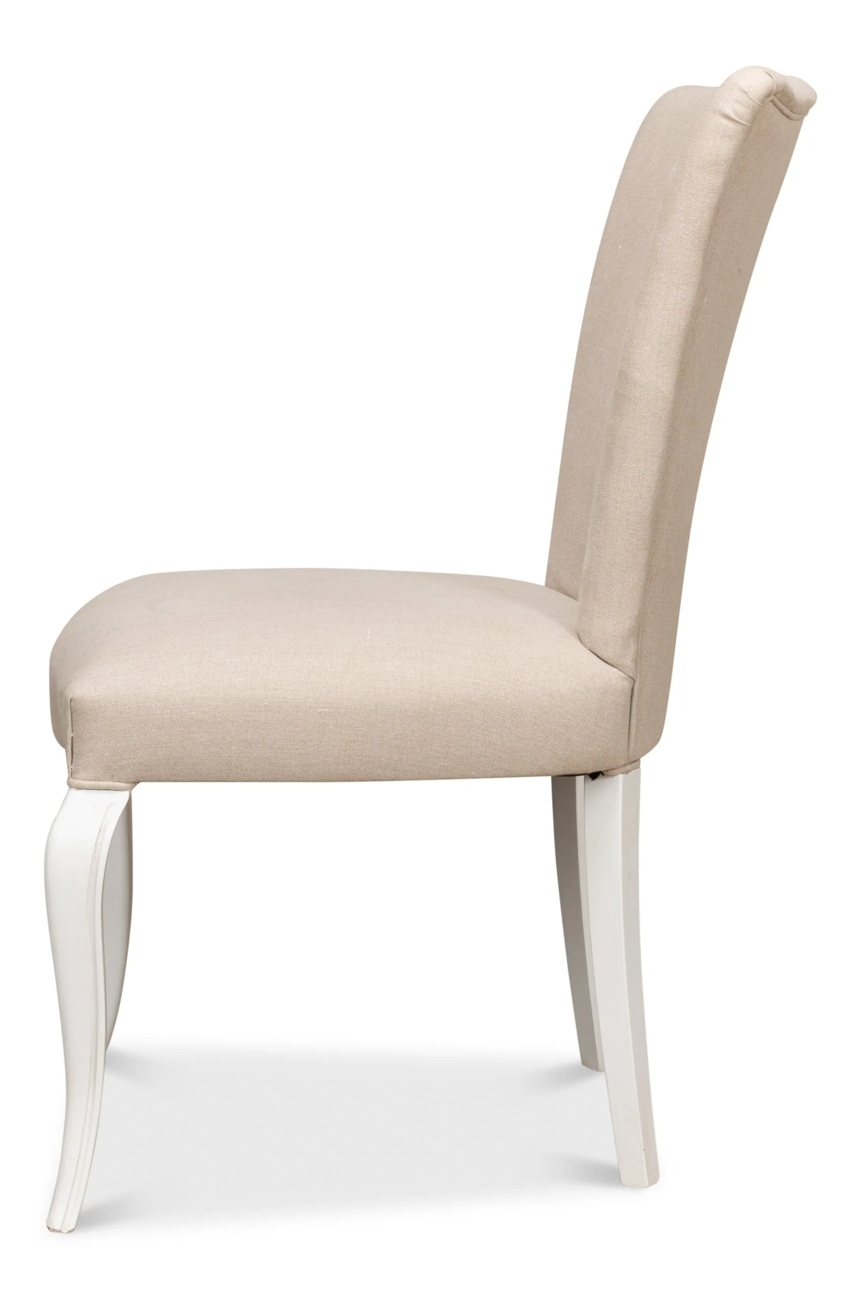 Sarreid - Sidechair  Cortina White W/ Linen Flax - White - Traditional