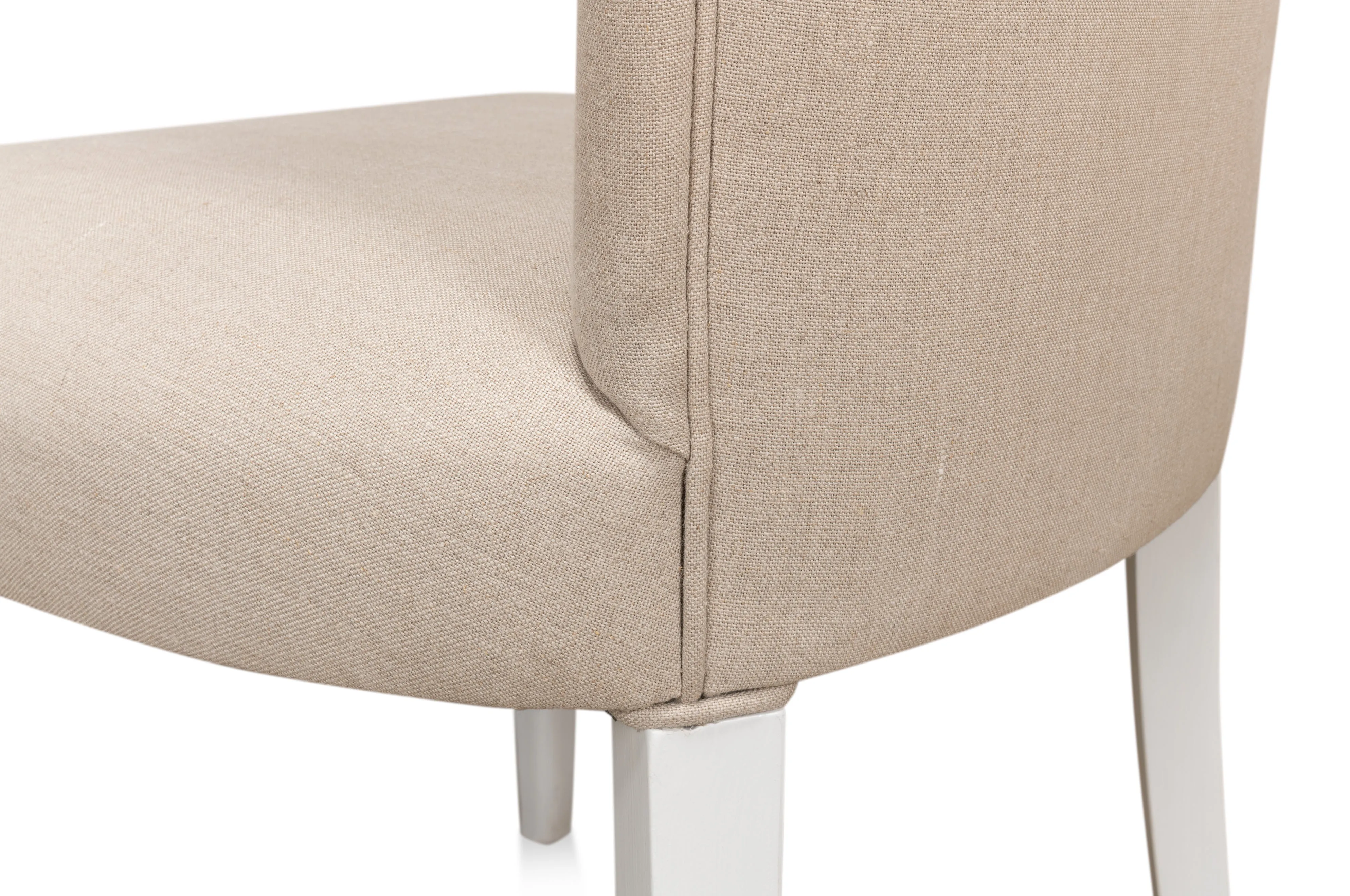 Sarreid - Sidechair  Cortina White W/ Linen Flax - White - Traditional