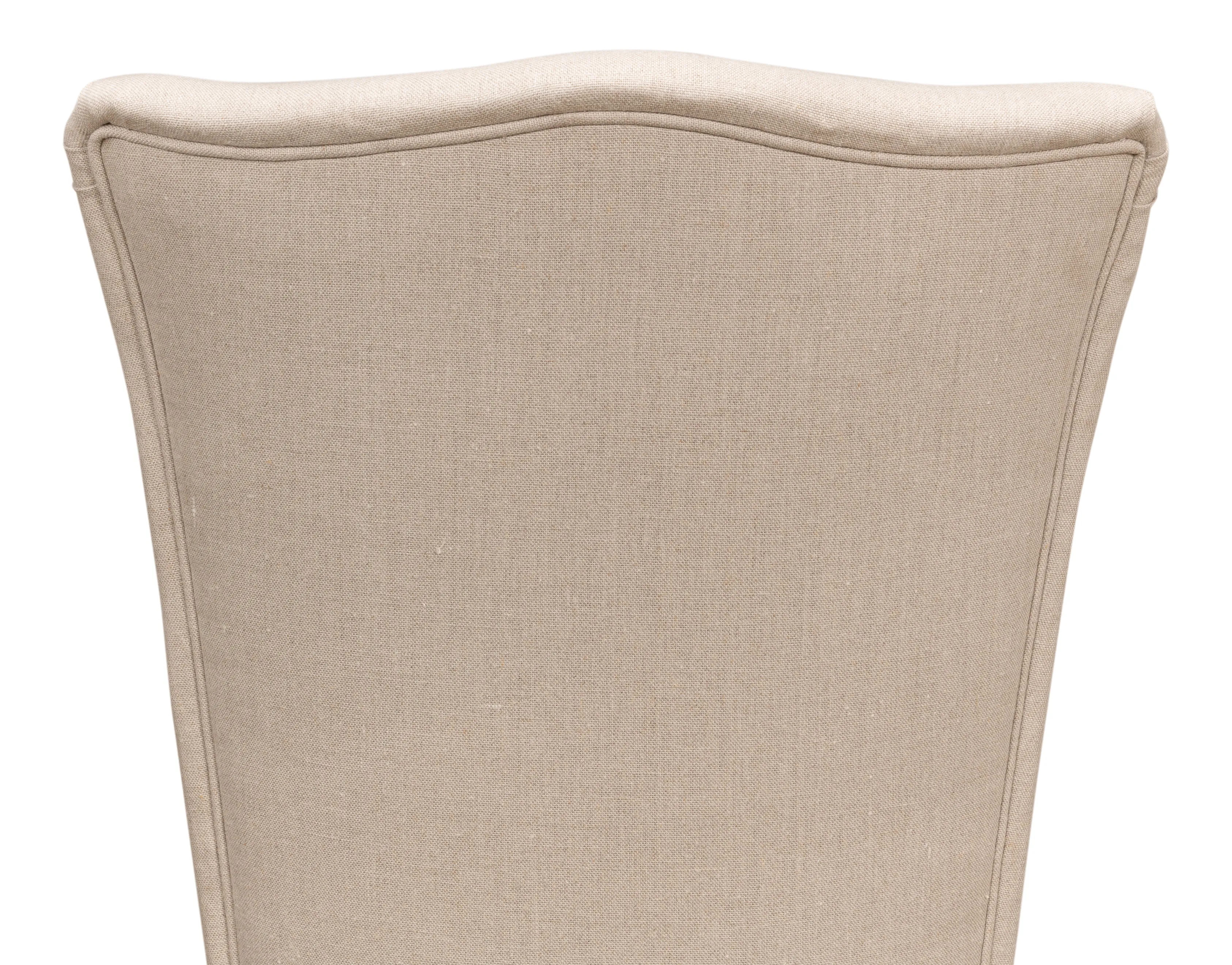 Sarreid - Sidechair  Cortina White W/ Linen Flax - White - Traditional