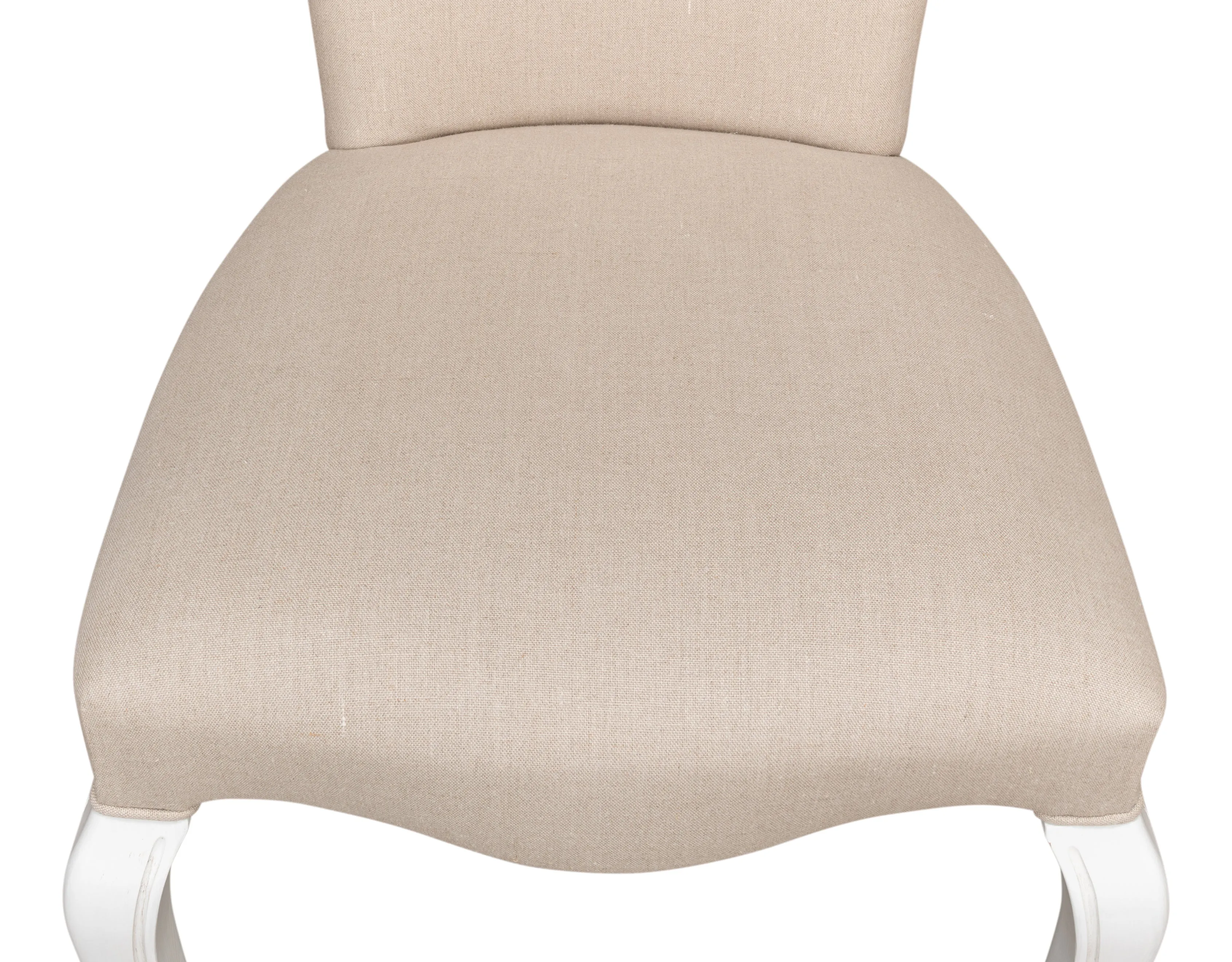 Sarreid - Sidechair  Cortina White W/ Linen Flax - White - Traditional