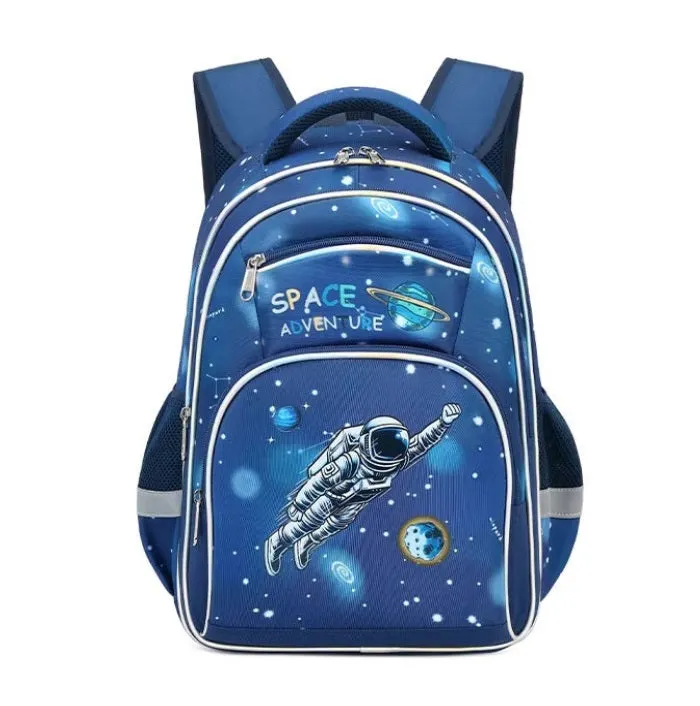 Space Adventure Print Large Capacity Waterproof School Bag - Galaxy-Themed Backpack