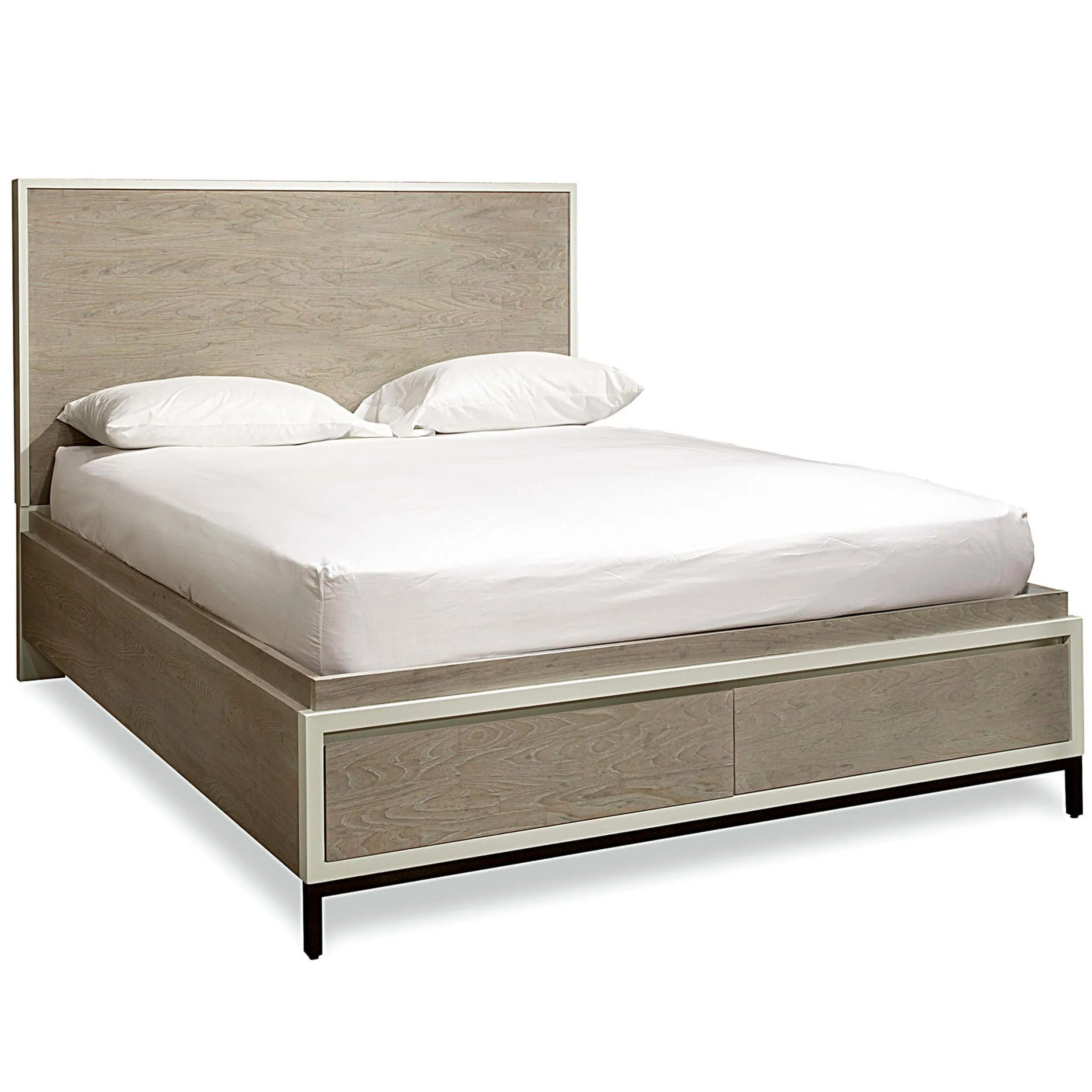 Spencer Queen Storage Bed, Gray/Parchment