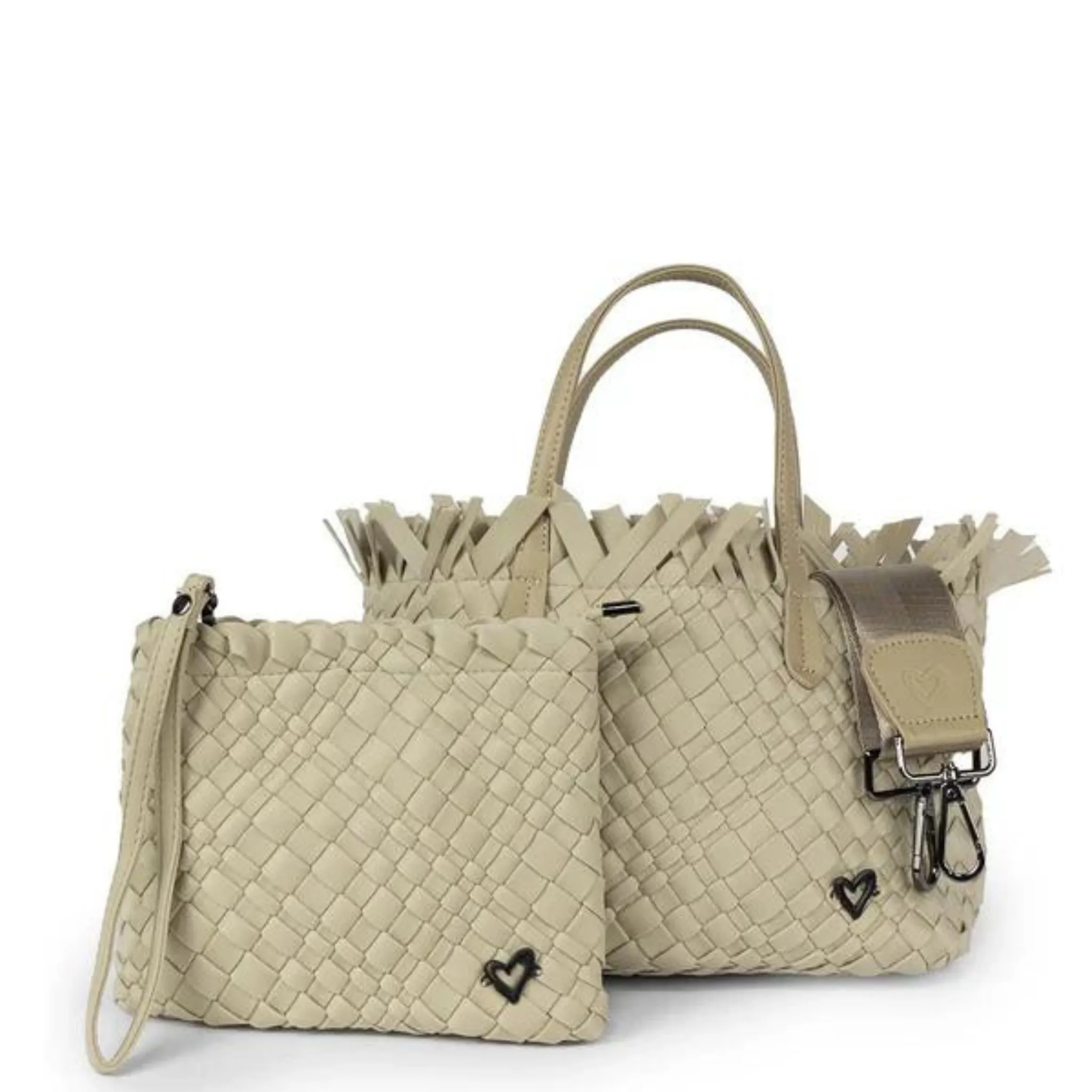 TAUNTON SMALL WOVEN TOTE (FRINGED TOP)