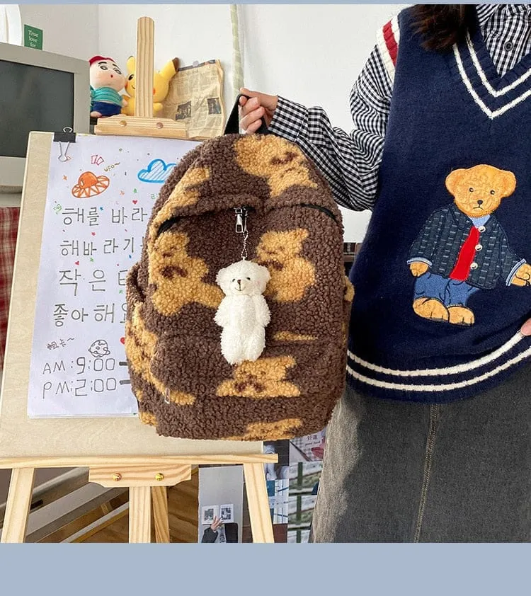 Teddy Bear Fuzzy Backpack