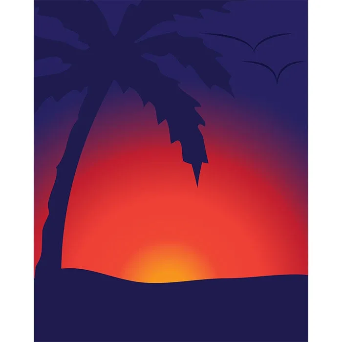 Tropical Sunset Printed Backdrop