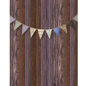 Vintage Wood Bunting Printed Backdrop