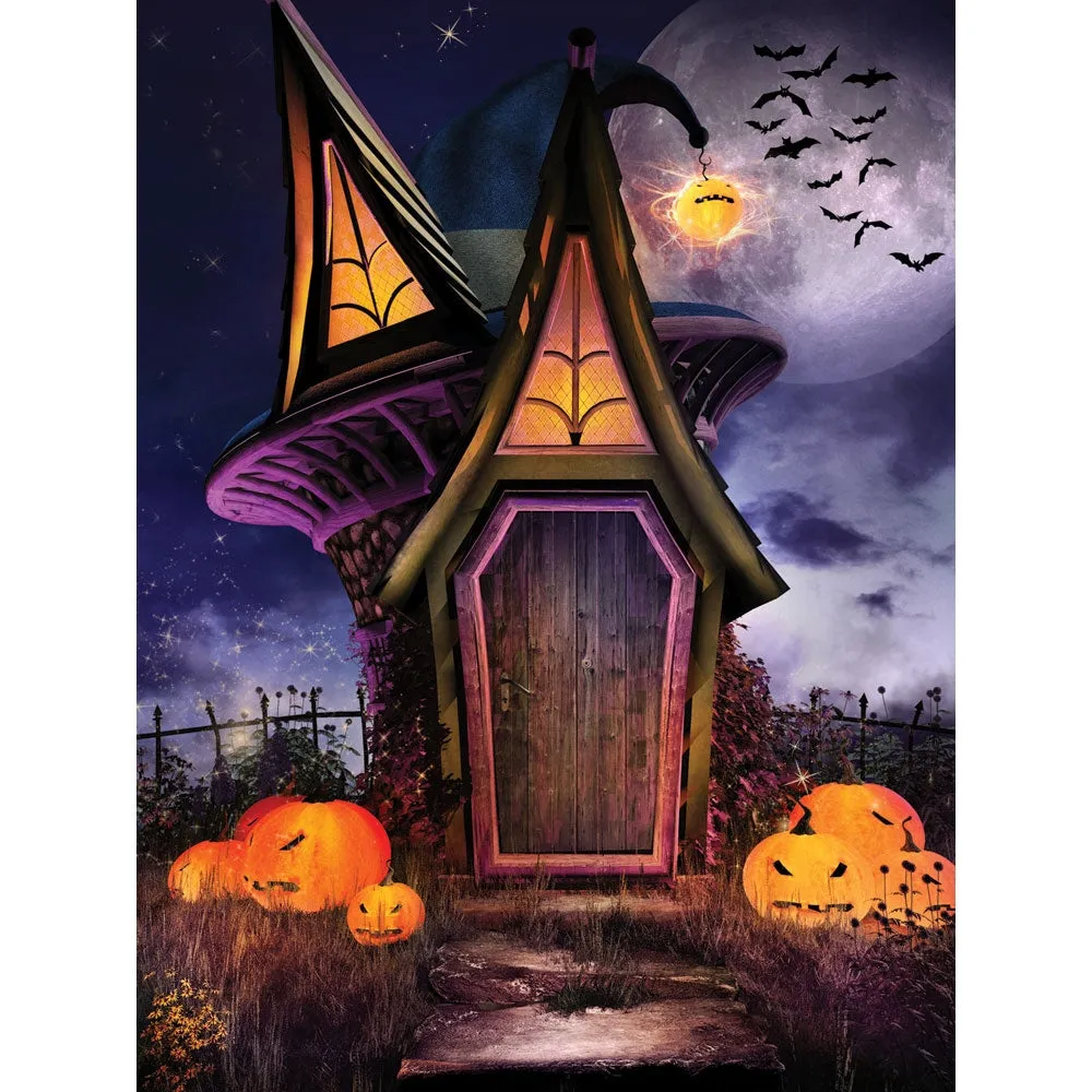 Witchfts Halloween House Printed Backdrop