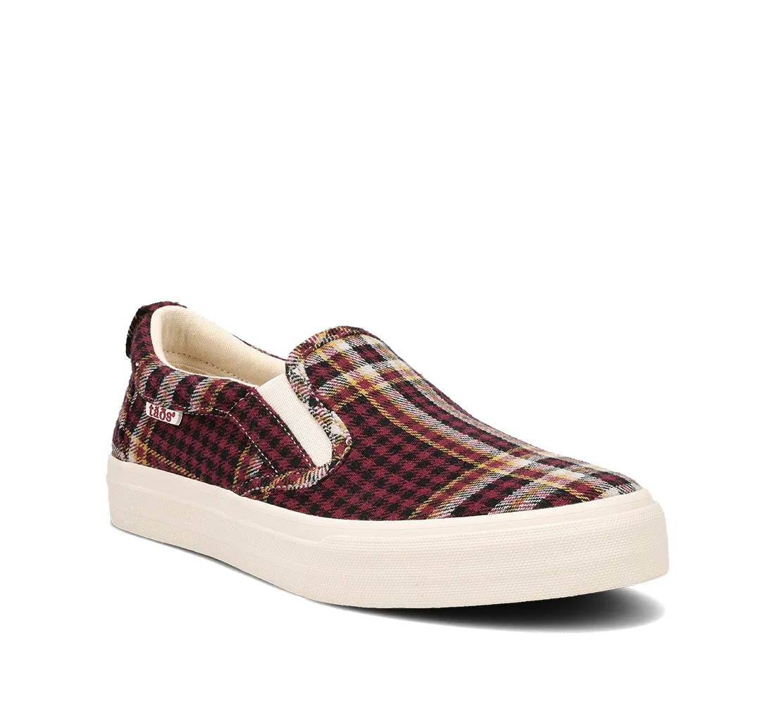 Women's Taos Rubber Soul Color: Burgundy Plaid