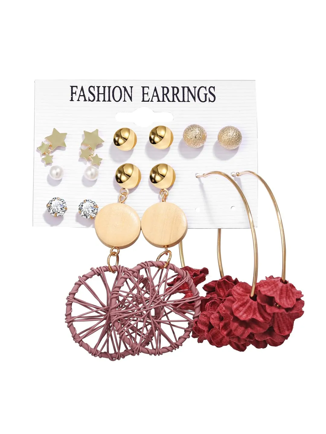 Yellow Chimes Latest Fashion Gold Plated Geometric Design Dangle Earrings for Women and Girls (Design 13)