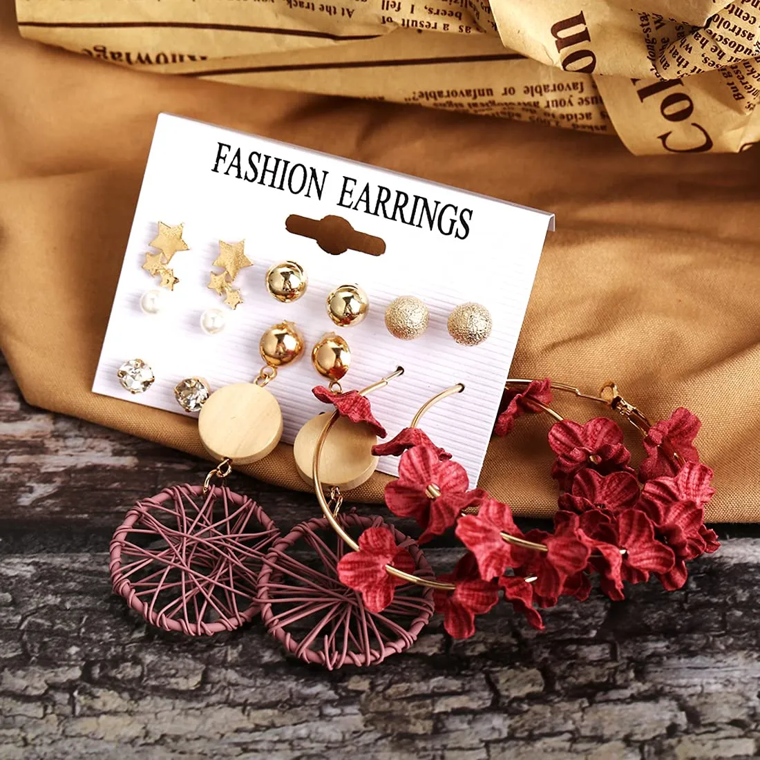 Yellow Chimes Latest Fashion Gold Plated Geometric Design Dangle Earrings for Women and Girls (Design 13)